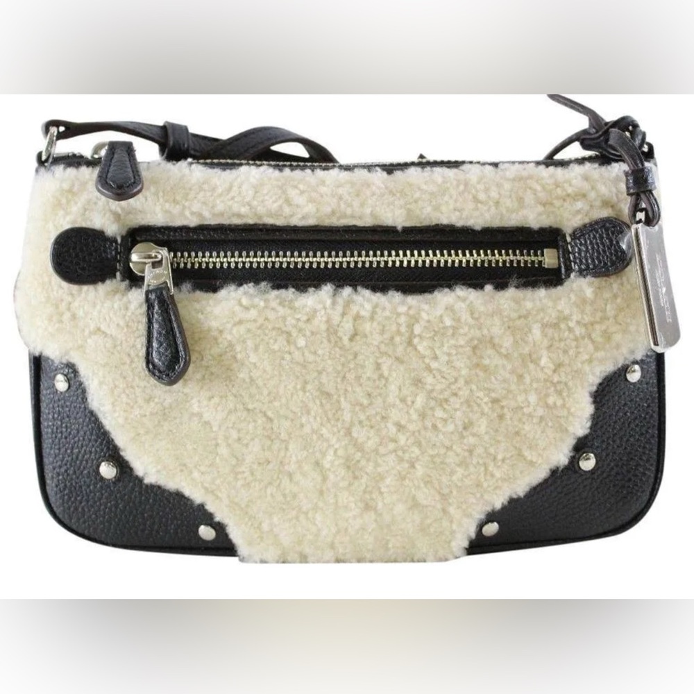 Coach Small Rhyder Pochette Crossbody in Shearling EUC - Picture 7 of 11